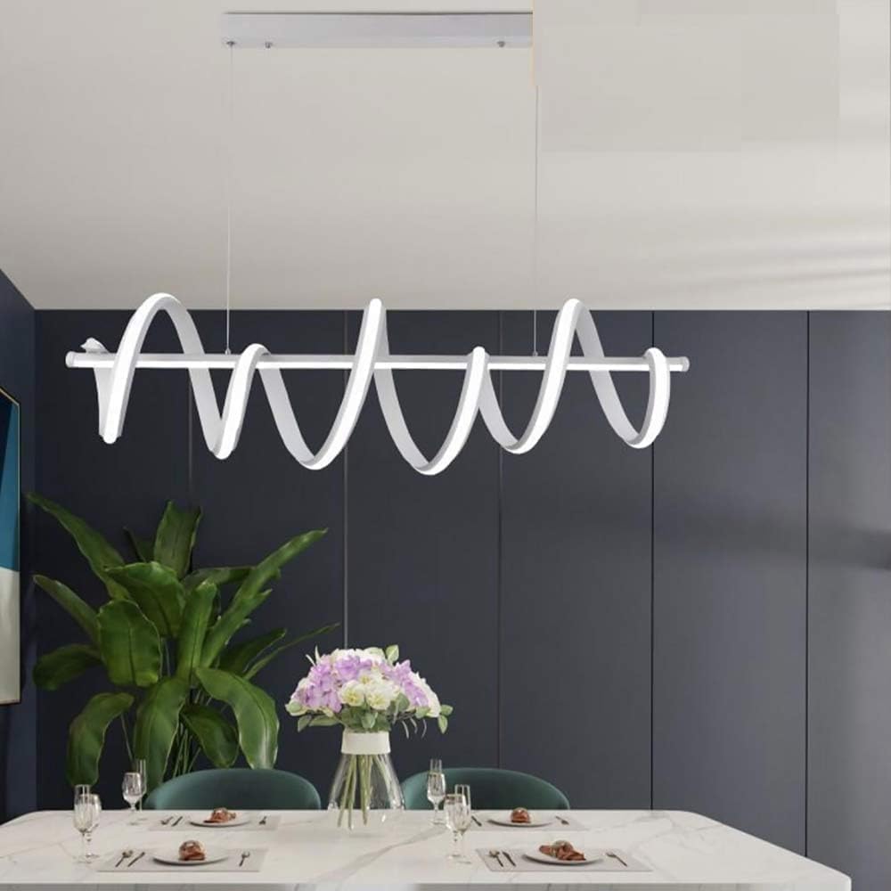TEKHOME Lampadario led a sospensione 60 watt lampada twist bianco stilizzato luce fredda calda o naturale A68-B3C