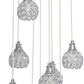 Lampadario da soffitto a sospensione plafoniera 38.5 watt con sfere con cristalli gocce in acrilico 9 portalampada attacco g9 lampada sospesa oro o argento B37