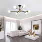 Plafoniera Moderna a Soffitto E27, Lampadario 6 Luci in Metallo Nero e Ottone, Stile Industriale per Soggiorno Cucina Camera da Letto – Attacco E27 (Lampadina Non Inclusa) PN-14