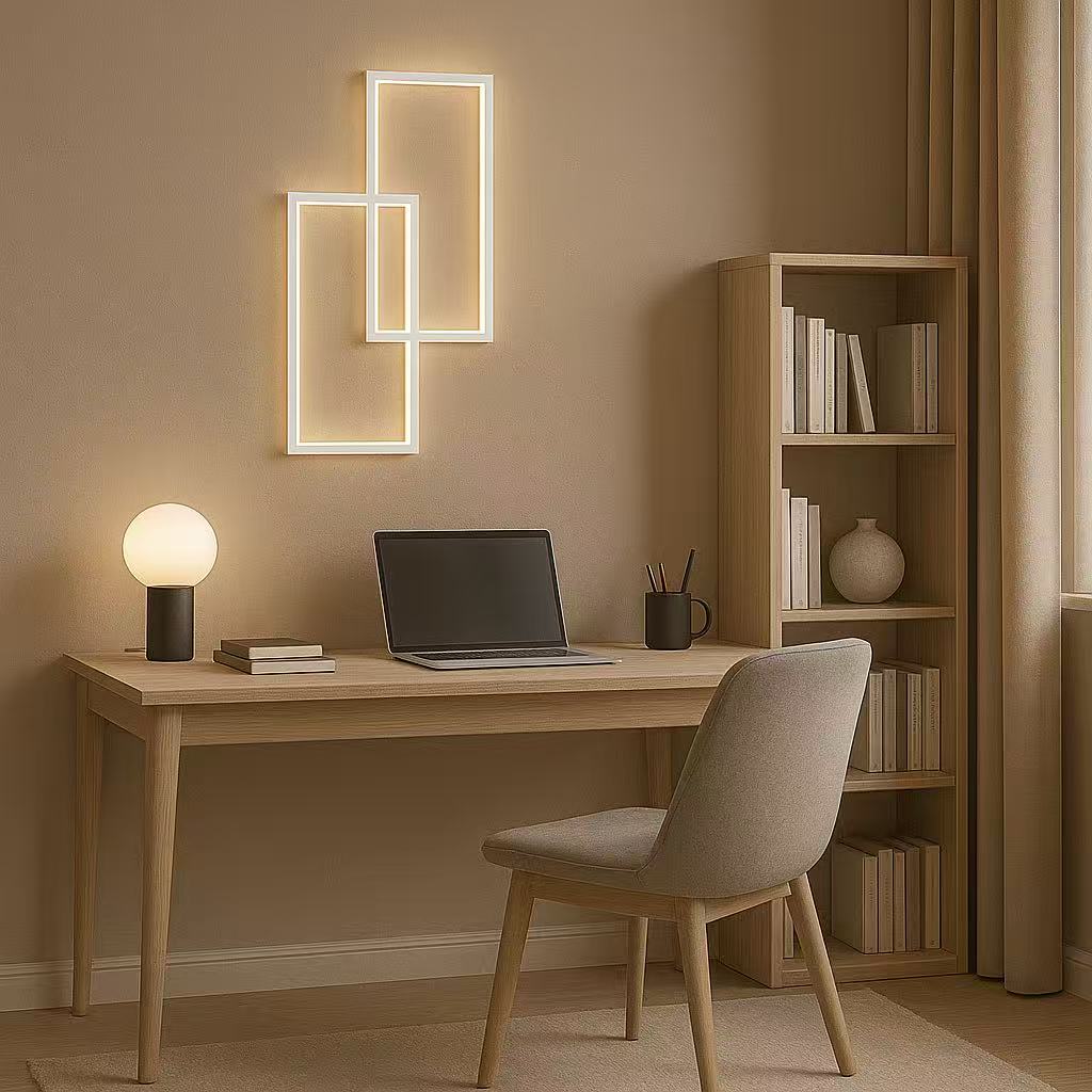 TEKHOME Applique da muro LED 32W moderna rettangolare, luce bianca regolabile 3000K-6500K, lampada da parete per camera da letto soggiorno, disponibile in Bianco e Nero AQ25