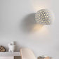 TEKHONE Applique da Parete in Gesso Decorativa, Lampada da Muro Bianco con Effetto Luce Puntinato, Attacco G9, Design Moderno per Soggiorno e Camera da Letto – GS-E42