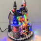 Villaggio di Natale con Luci LED Multicolore e Musica, Paesaggio Natalizio con Movimento, Casa Natalizia Decorativa a Doppia Alimentazione (Elettrica e a Batteria), 24×20.5×29 cm