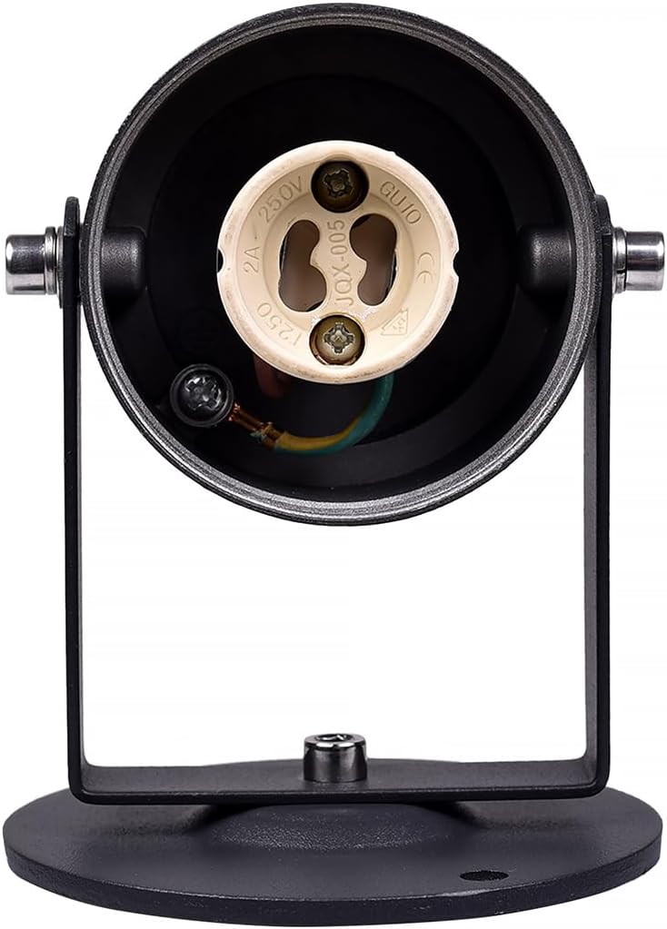 Faretto da Giardino con Picchetto GU10, IP65 Impermeabile, Orientabile, Corpo in Alluminio, Spot da Esterno per Giardino/Siepi/Vialetti – Attacco GU10 (Lampadina Non Inclusa) 837WA-B80-G