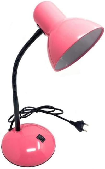 Lampada da Tavolo con Flessibile, Attacco E27, Metallo, Interruttore, Base Stabile – Lampada Scrivania Moderna per Studio, Ufficio, Cameretta D22