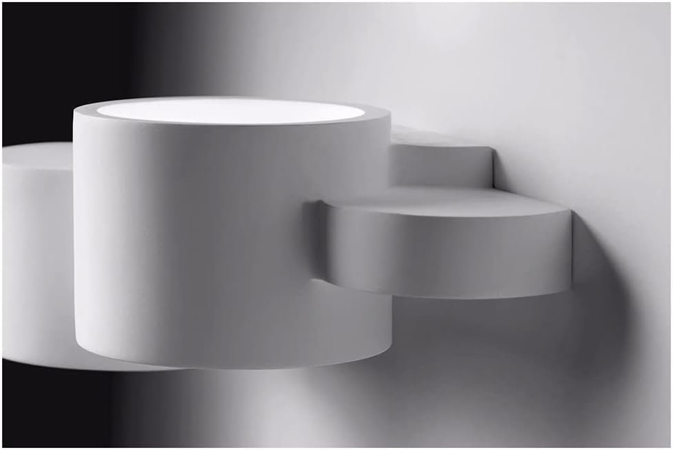 TEKHONE Applique da Parete in Gesso Bianco Moderno, Doppia Emissione di Luce, Attacco G9, Verniciabile, Lampada da Muro per Soggiorno Camera Corridoio – GS-E77