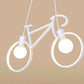 lampadario pendente bike LED lampada a sospensione bicicletta arredamento moderno doppio portalampada attacco E27 luci intercambiabili  A10
