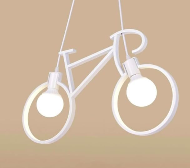lampadario pendente bike LED lampada a sospensione bicicletta arredamento moderno doppio portalampada attacco E27 luci intercambiabili  A10