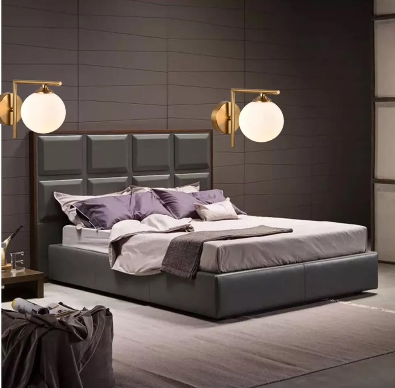 Applique da muro interno G9 in bronzo,lampada da parete Moderno in metallo e vetro per Camera da letto/Soggiorno/Bagno E79-B