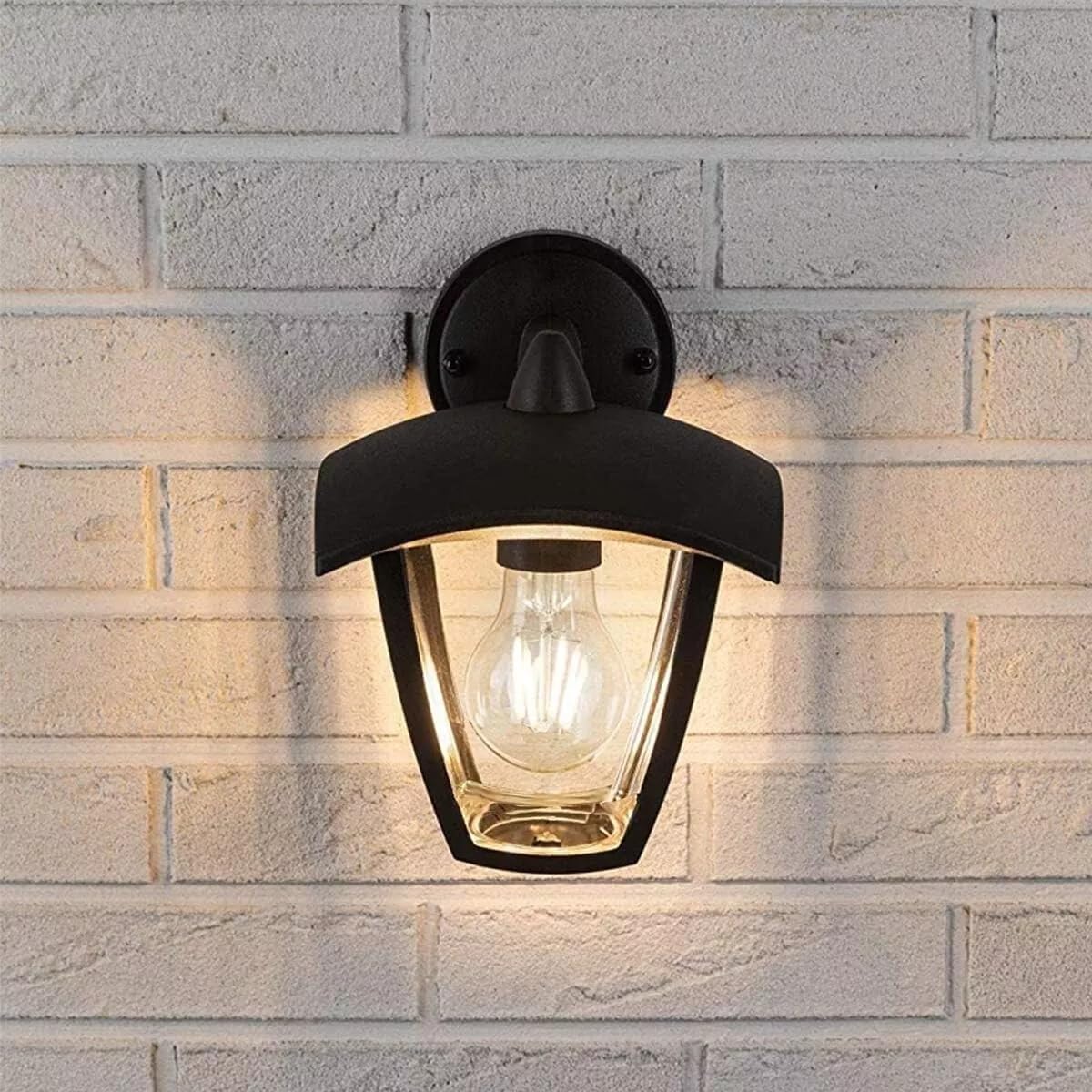 Applique da Esterno E27 IP44, Lampada da Parete Classica, Attacco E27 (Lampadina no), Impermeabile per Facciata, Balcone e Giardino - Bianco/Grigio Scuro B232