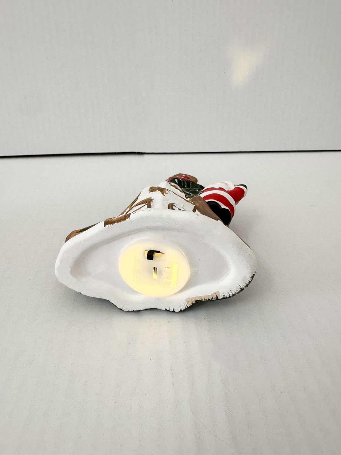 Decorazione Natalizia con Babbo Natale e Albero di Natale, Casetta Luminosa LED, Ornamento da Tavolo per Natale