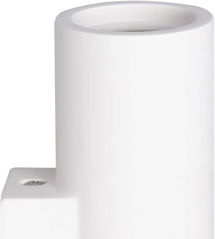 Applique da Parete in Gesso Verniciabile Doppio Fascio di Luce, 2x GU10, Bianco, Design Moderno per Interni – GS-E50