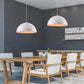 Lampadario a sospensione stile contemporaneo in metallo pendente con attacco E27 luce tavolo cucina ristorante di colore nero o bianco B92