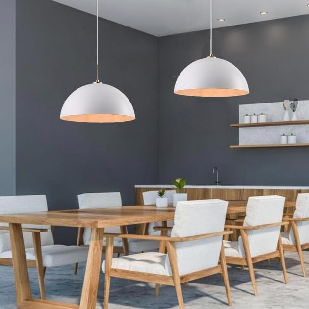 Lampadario a sospensione stile contemporaneo in metallo pendente con attacco E27 luce tavolo cucina ristorante di colore nero o bianco B92