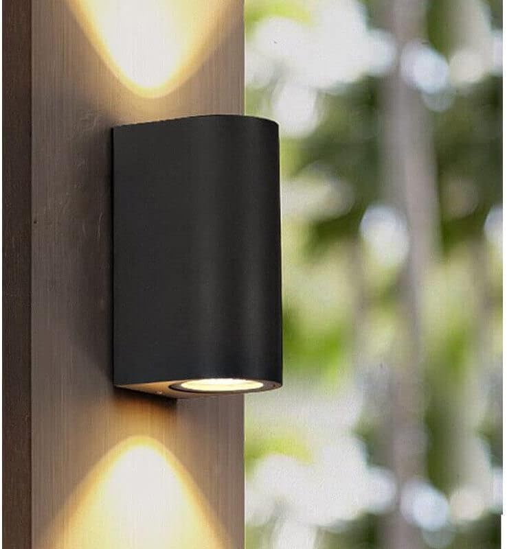 Applique da Esterno 2xGU10 IP65 – Lampada da Parete LED a Doppia Luce su e Giù, Impermeabile, in Alluminio Verniciato, Design Moderno per Facciata, Balcone o Giardino ES14