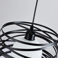 Lampadario a Sospensione E27 Moderno, Lampada a Soffitto Design Industriale in Metallo per Cucina Isola Tavolo da Pranzo, Stile Minimal con Paralume a Spirale, No Lampadina A08