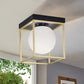 TEKHOME Plafoniera da soffitto minimalista lampada in metallo nero bronzo con sfera in vetro per camera da letto G9 C76-1