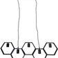 Lampadario Moderno a Sospensione in Ferro verniciato finish opaco 5 Attacchi per Lampadine 5xE27, Potenza max 1x60W 92x30 cm lunghezza filo 140 cm (Nero 5 Esagoni) LP-89N