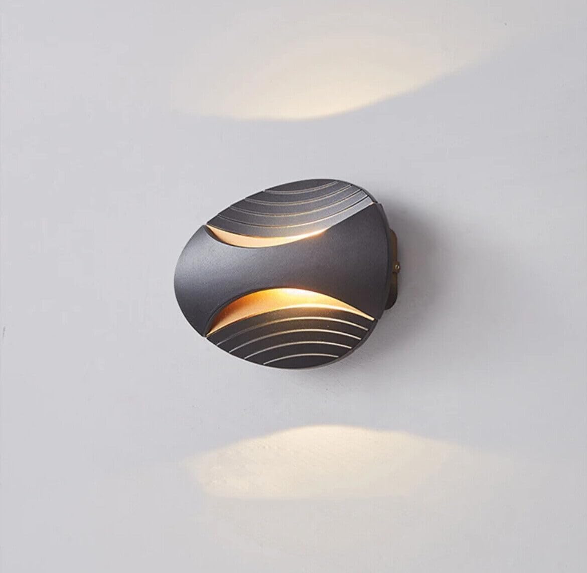 TEKHOME Applique LED da Muro 6W Moderno Interno, Lampada da Parete con 3 Colori Selezionabili 3000K-6500K, Design Decorativo Bianco/Nero AQ15