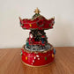 Carillon di Natale Rotante con Babbo Natale e Trenino, Giostra Musicale Natalizia con Movimento, Decorazione Natalizia da Tavolo Ø12×H16,5 cm 423507