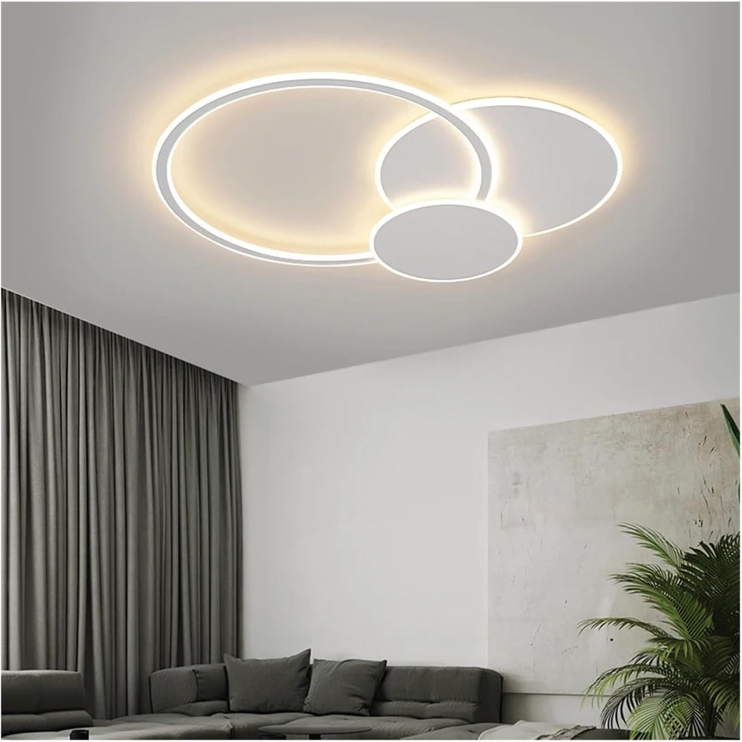 TEKHOME Lampada da Soffitto LED Rotonda 37W, 2960LM, 3 Temperature di Colore Selezionabili, CRI≥80, IP20, Moderna, per Camera, Cucina, Corridoio, Bianco C32-3C