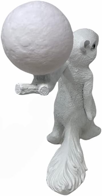 Lampada da Tavolo Decorativa a Scoiattolo – Attacco G9 Max 60W, Design Moderno in Resina Bianca, Lampada da Comodino per Camera, Soggiorno, Interni D06-B
