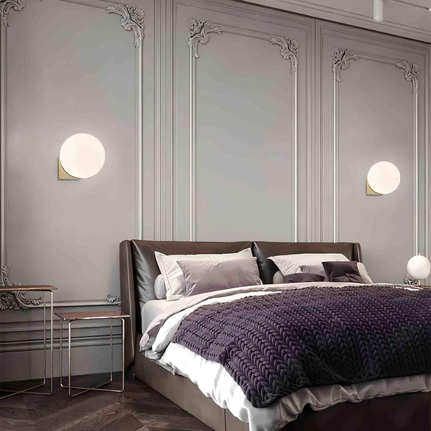 Applique da Parete Design Sferico – Lampada Moderna in Metallo Oro Opaco, Attacco G9, Compatibile con Lampadine LED o Alogene, Facile Installazione per Camera, Soggiorno o Ufficio AQ55
