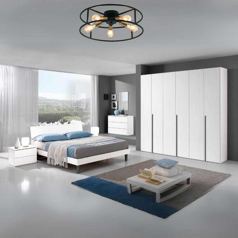 TEKHOME Ceiling Light Industrial Style Metal Lamp Black with 5 Gold Lamp Holder E27 Bedroom Living Room C71-5
