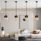 Lampadario Industriale E27 Lampada a Sospensione Paralume in Vetro Luce a sospensione Vintage Creativa per Soggiorno Corridoio Camera da letto, Nero LP-14N