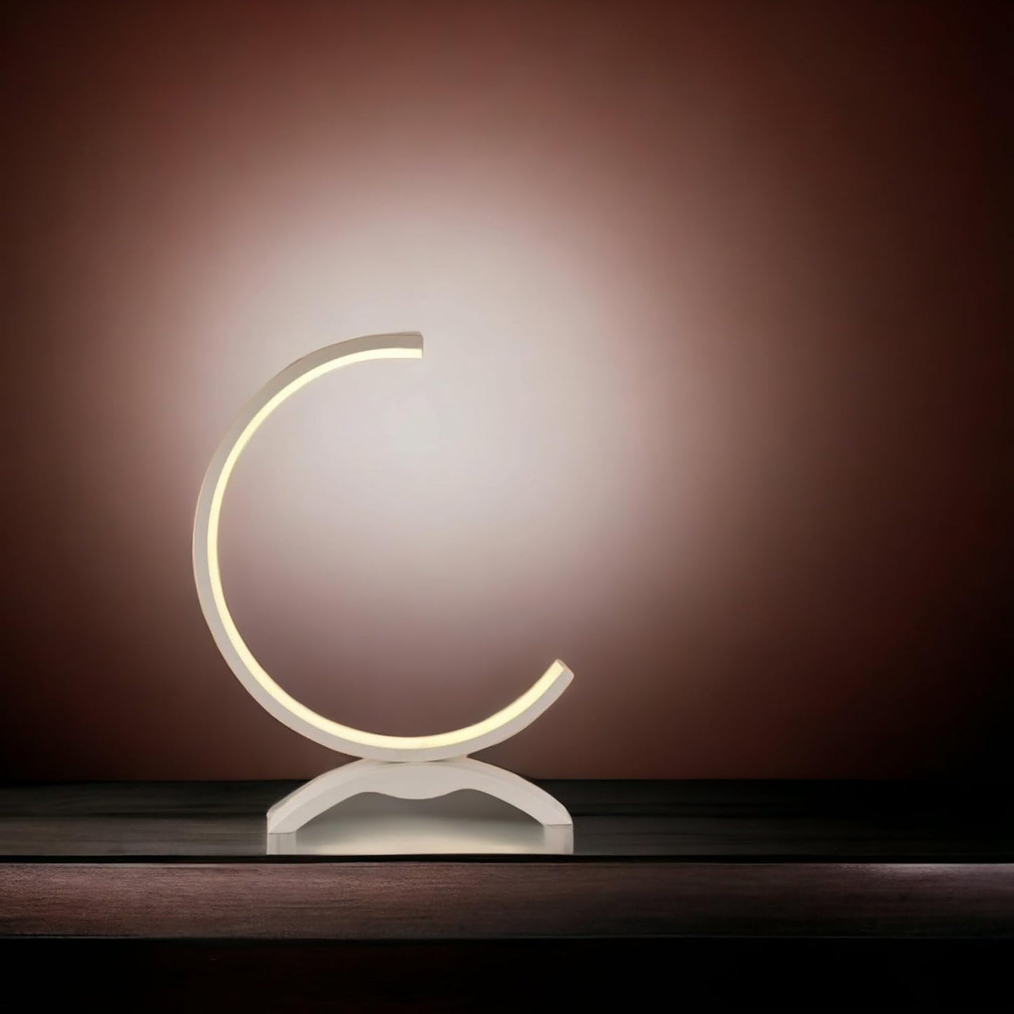 Lampada da Tavolo LED – Design Moderno a Mezzaluna, 9W 630LM, Luce Bianca 3000K/4000K/6500K, Lampada da Comodino e Scrivania, IP20  D30