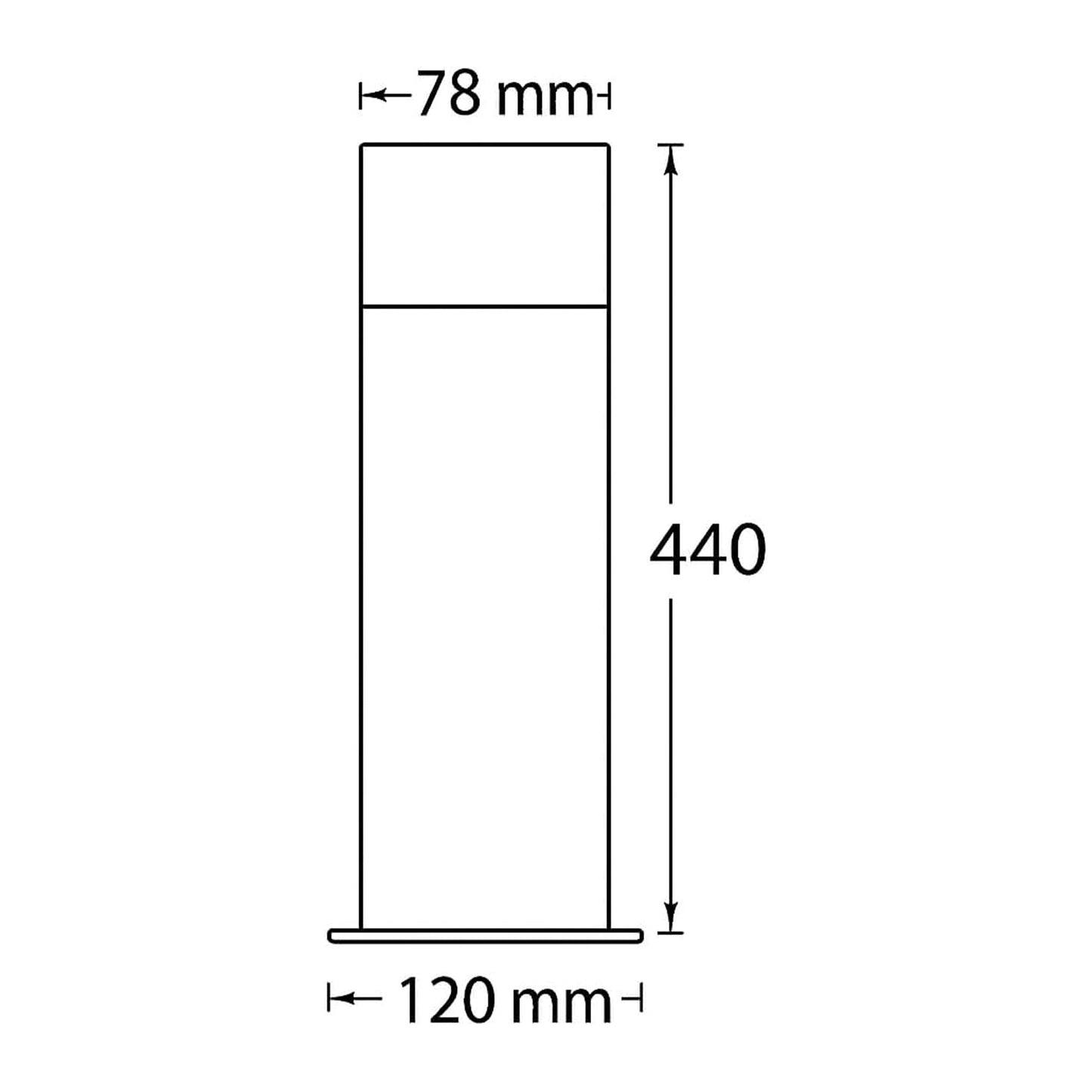 Lampione da Giardino IP54 E27 | Paletto Luminoso da Esterno in Alluminio | Per Vialetti, Cortile e Terrazzo | Max 60W | Modello 529PA-B440