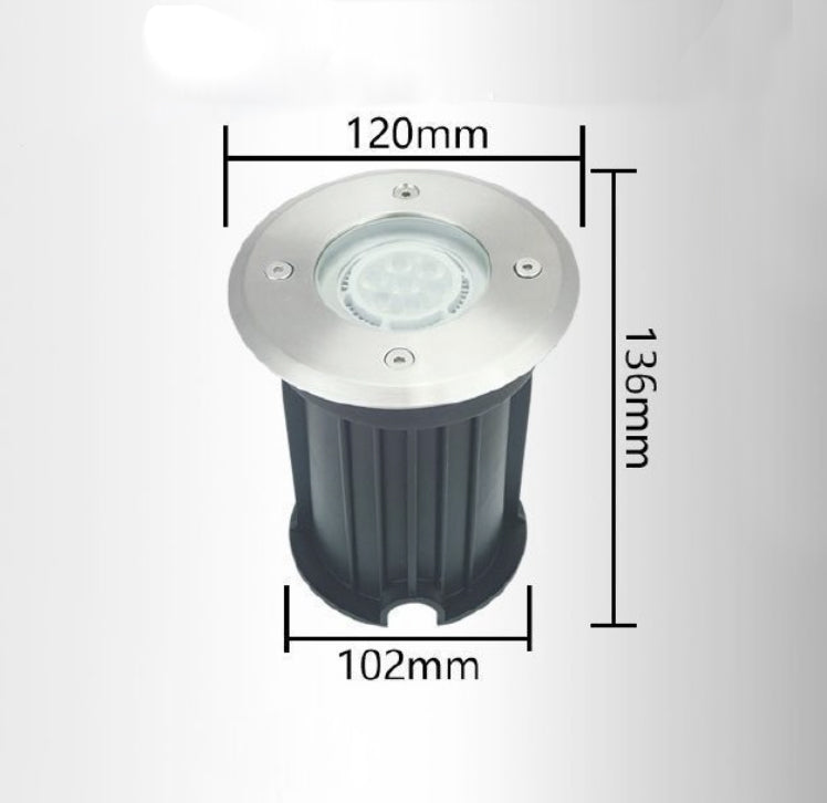 Faretto da Incasso a Terra GU10 IP65 60W, Lampada da Terra per Esterni in Acciaio Inossidabile e Alluminio, Impermeabile, per Giardino, Vialetto, Terrazz ES13