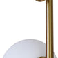 Lampada da tavolo Oro con sfere bolle bianche design moderno minimal (Lampada Tavolo 3 Sfere) D33