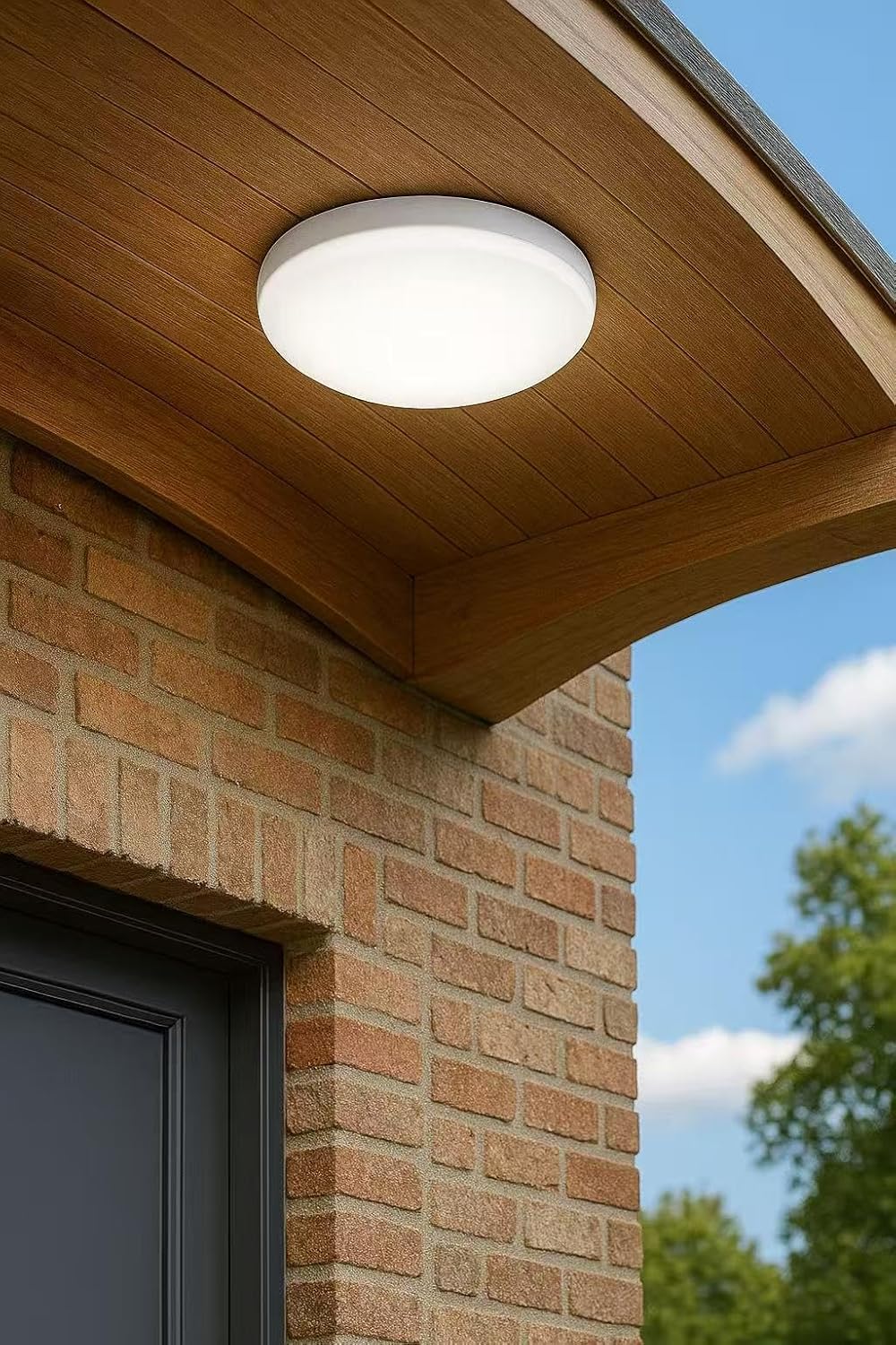 Plafoniera LED da Soffitto Esterno 24W IP65 – Lampada Impermeabile per Balcone, Garage e Corridoio, 2700LM, in ABS+PS, Luce Calda/Naturale/Fredda ES52