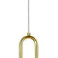 Lampadario a sospensione lampada moderna da soffitto con corpo in metallo color bronzo e sfera in vetro attacco per lampadina G9 (Oro, 1 Sfera struttura ovale) A96