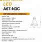 TEKHOME Lampadario plafoniera led a onda 38 w 3 colori luce bianca calda naturale A67 (BIANCO 3 COLORE)