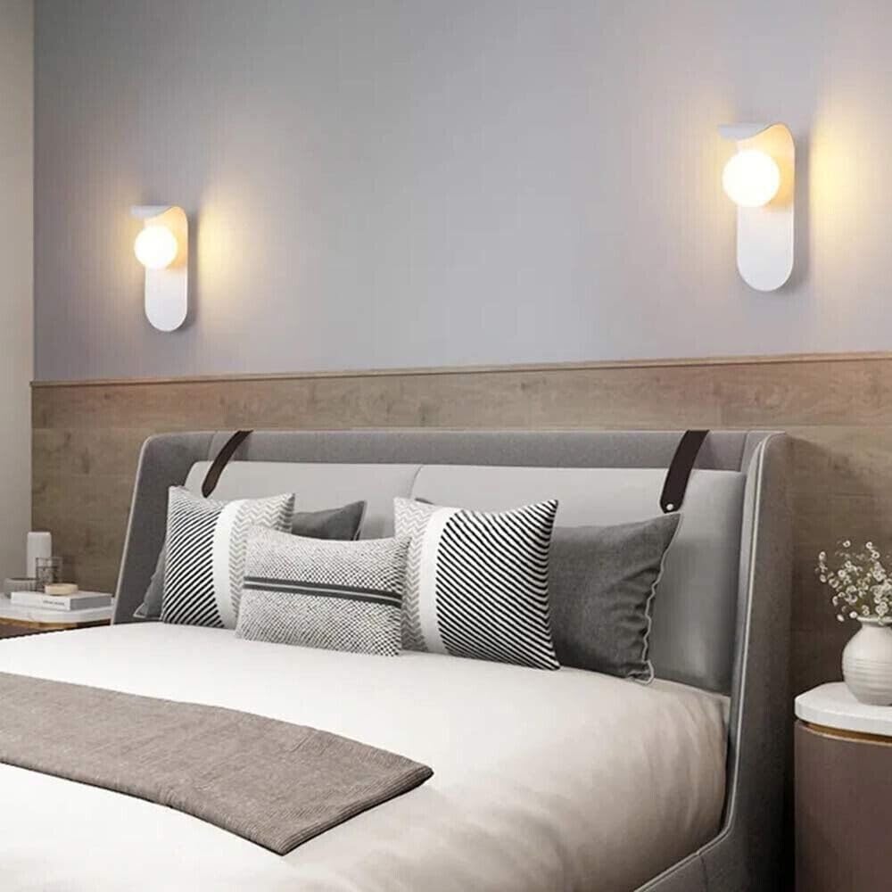 TEKHOME Applique da muro G9 design moderno bianco e bronzo, lampada da parete decorativa interna 1xG9 max 10W, metallo e vetro AQ46