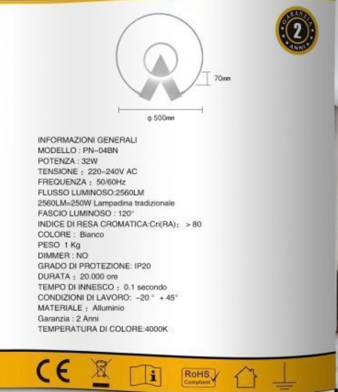 TEKHOME Lampada da soffitto a LED 50 cm 32 W Lampada da soggiorno Lampadario in ferro battuto PN-04