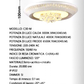 Lampadario LED con Cristalli Dimmerabile con Telecomando 3000K-4000K-6500K, Plafoniera Moderna per Camera da Letto Soggiorno – 3 Misure Disponibili (S/M/G) C30