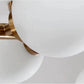 Lampadario a sospensione in metallo bronzo con 15 sfere sfera bianca attacco g9 B94