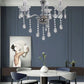 TEKHOME Lampadario Sospeso a 3 Luci Stile Candela con Cristalli, Design Classico, Attacco E14 40W, per Ingressi e Camere, Disponibile in Oro e Cromo, 51cm (Senza Lampadine) A26