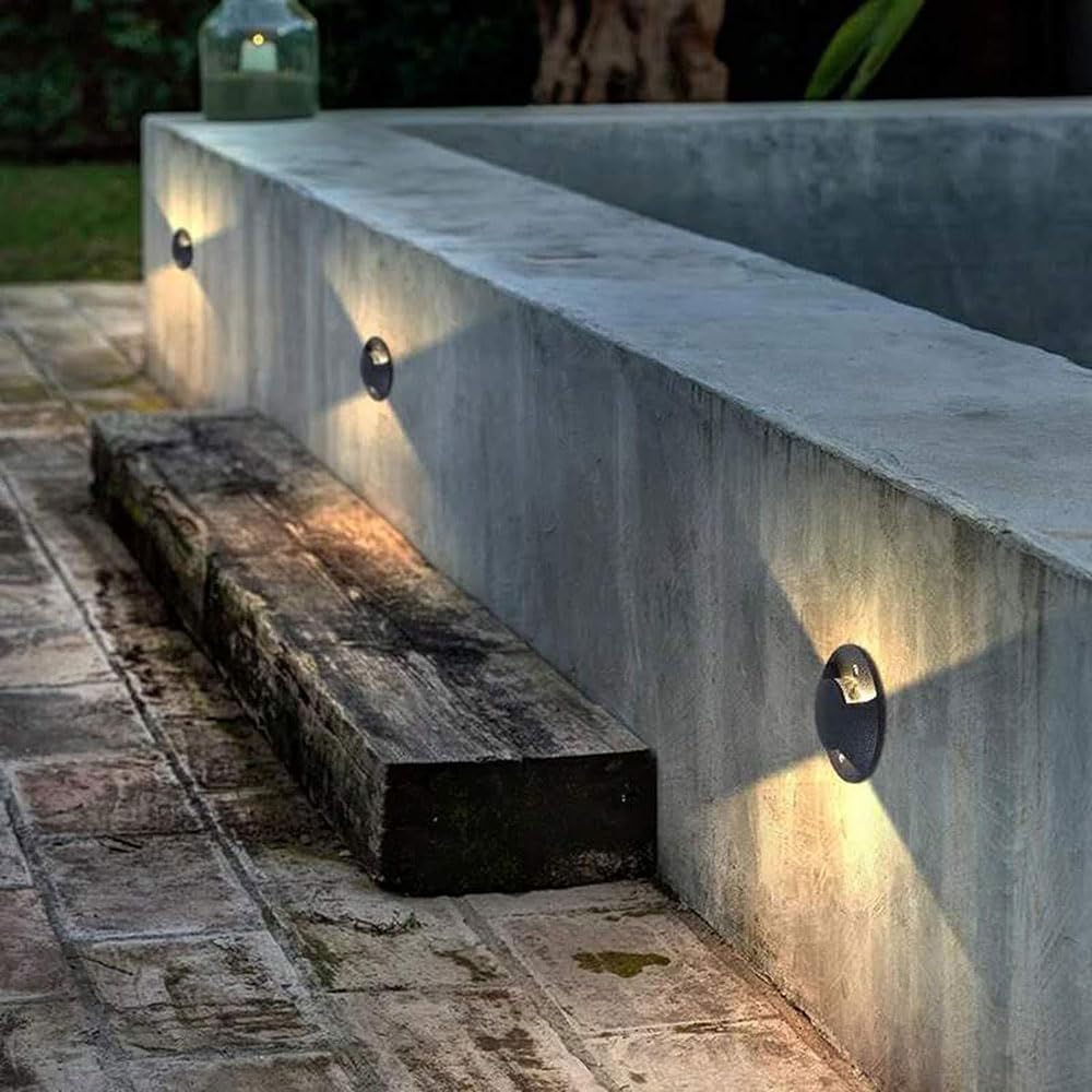 Lampada da Incasso a Terra IP67 1W per Esterno, Segnapasso LED da Giardino, Calpestabile, Corpo Nero, Uso per Vialetti Scale Terrazze – 1W LED-322