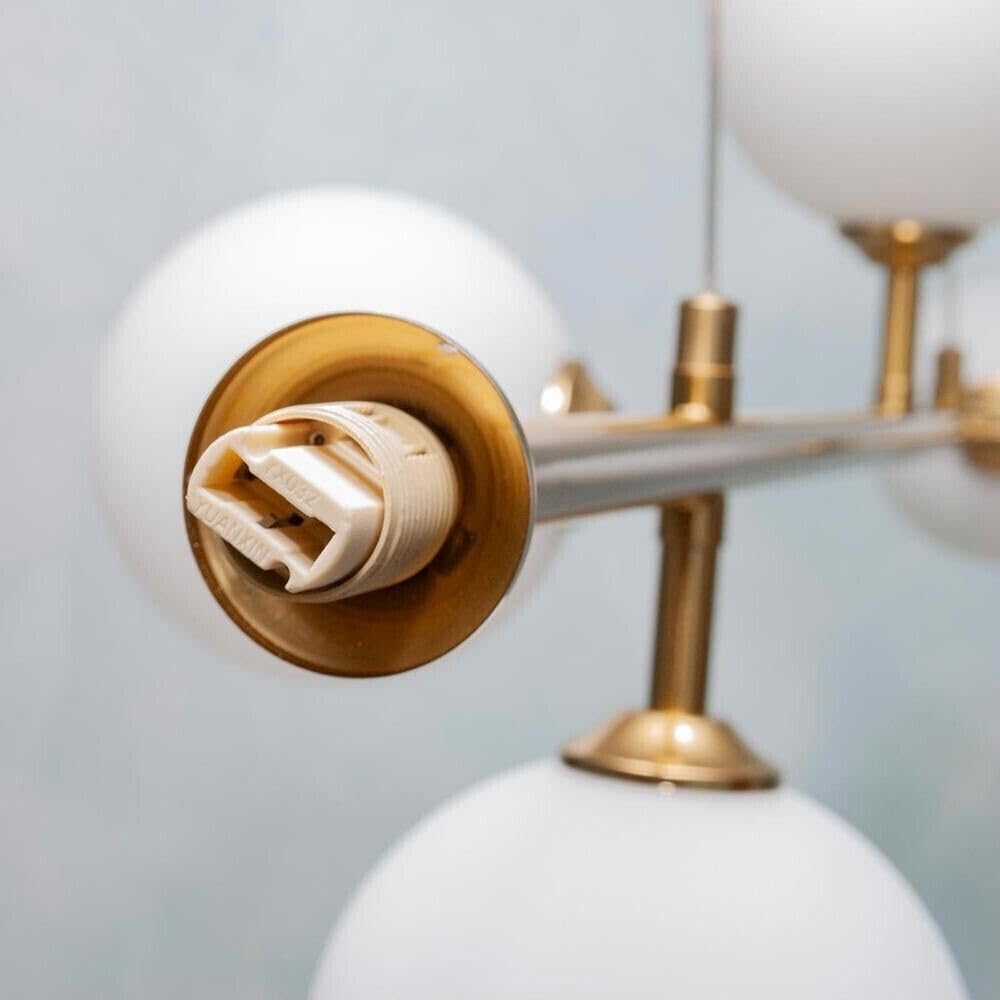 Lampadario a sospensione 6 sfere colore bianco attacco g9 moderno B88