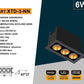 Faretto LED da Incasso Rettangolare Nero 6W, 3 Spot, CRI ≥90, Fascio 24°, Alluminio, Faretti da Incasso per Cartongesso e Controsoffitto, 3000K/4000K/6500K, 1 Pezzo, XTD-3-N