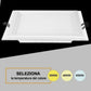 Pannello LED da Incasso Quadrato 18W 1800LM, 3 Temperature Colore Selezionabili 3000K 4000K 6500K, Faretto LED da Soffitto, Foro 165 mm, Dimensione Esterna 200 mm, CRI≥80, IP20, P-165E-Q3C