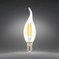 Lampadine LED E14 4W, Confezione da 5 Pezzi, 440LM, 3000K/4000K/6500K, Lampadine Decorative a Candela Curva in Vetro Trasparente, Luce 360°, Basso Consumo, Non Dimmerabili, Modello C35A-T