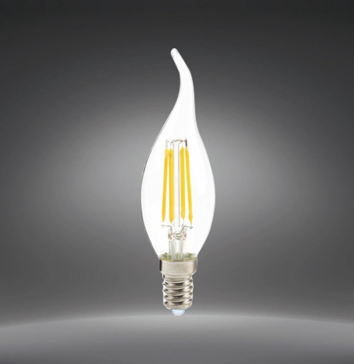 Lampadine LED E14 4W, Confezione da 5 Pezzi, 440LM, 3000K/4000K/6500K, Lampadine Decorative a Candela Curva in Vetro Trasparente, Luce 360°, Basso Consumo, Non Dimmerabili, Modello C35A-T