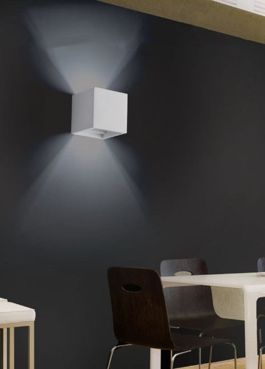 TEKHONE Applique da Parete in Gesso Verniciabile Design Moderno Luce Up & Down per Interni con Attacco G9 – Bianco – GS-E15