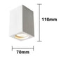Faretto da Soffitto in Gesso GU10 Quadrato | Plafoniera Cubica Verniciabile | Attacco GU10 Max 35W | Design Moderno Bianco per Interni GS-C110-Q
