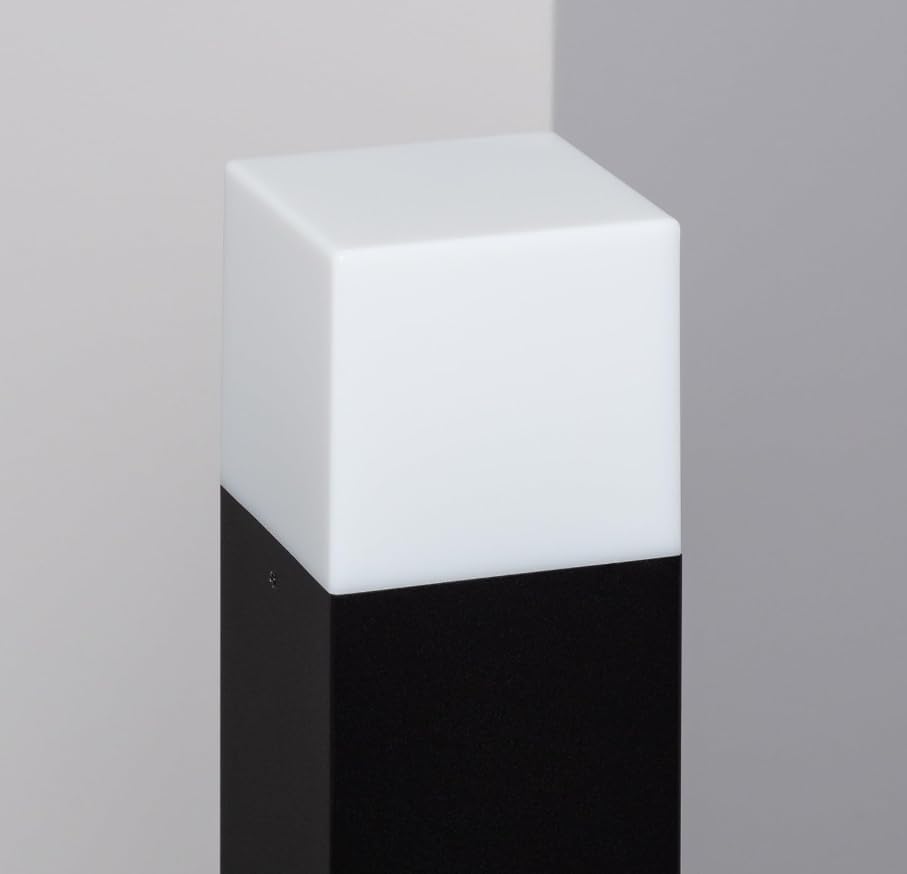 Lampione da Giardino 74cm IP44 per Esterno, Attacco E27, Palo Luce da Esterno in Alluminio, Lampada da Cortile/Viale/Terrazza – Nero/Bianco (Senza Lampadina) 740