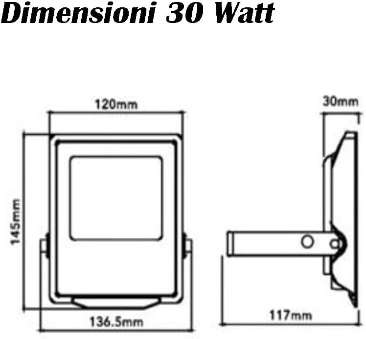 Faretto LED da Esterno IP66 GN116 – 30W / 50W / 100W / 200W, CCT Switch 3000K 4000K 6500K, Faro LED Impermeabile, Corpo in Alluminio, Luce Potente per Giardino Cortile Garage